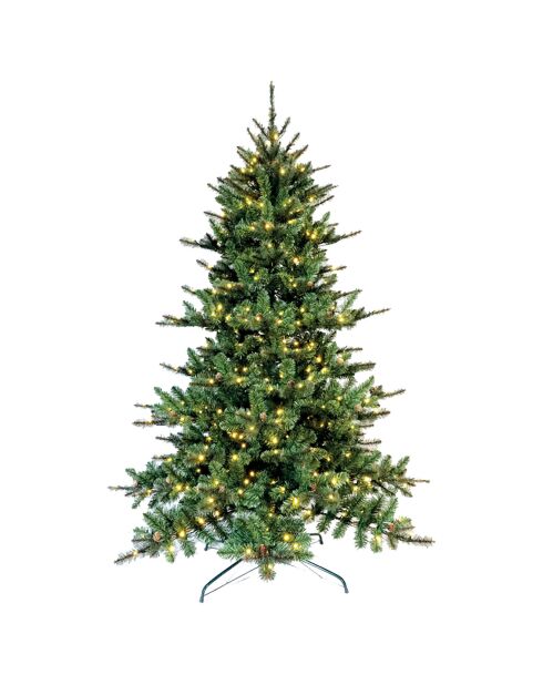 Sapin Vermont 210cm avec épines + pomme de pins - 530 LED - 1104 branches