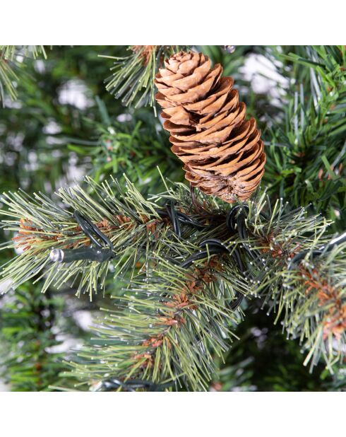 Sapin Vermont 210cm avec épines + pomme de pins - 530 LED - 1104 branches