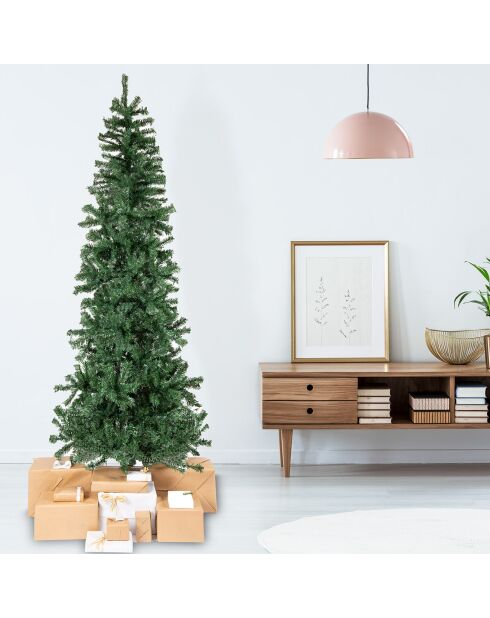 Sapin Slim Canadien 210cm- PVC - 240 LED - 646 branches