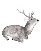 Renne blanc couché en peluche