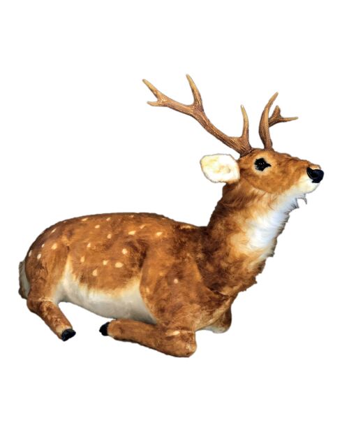 Renne couché en peluche