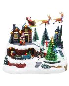 Scène de Noël lumineuse avec train rotatif 23.5cm