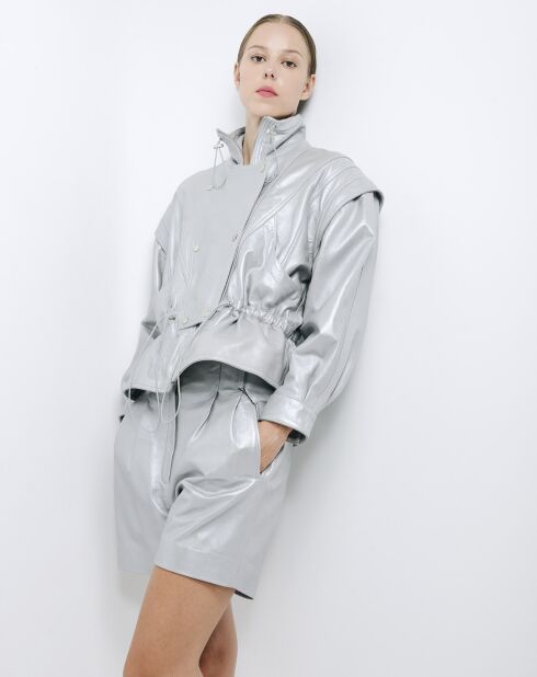 Short en Cuir d'Agneau Acaciana metallic