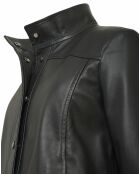 Veste en Cuir d'Agneau Adrienne Waxy vert sapin