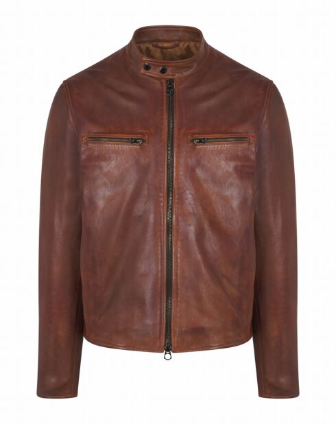 Veste en Cuir d'Agneau Brandford cognac