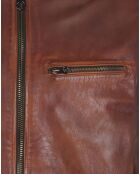 Veste en Cuir d'Agneau Brandford cognac