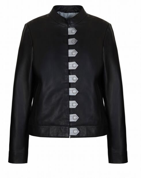 Blouson en Cuir d'Agneau Brima noir