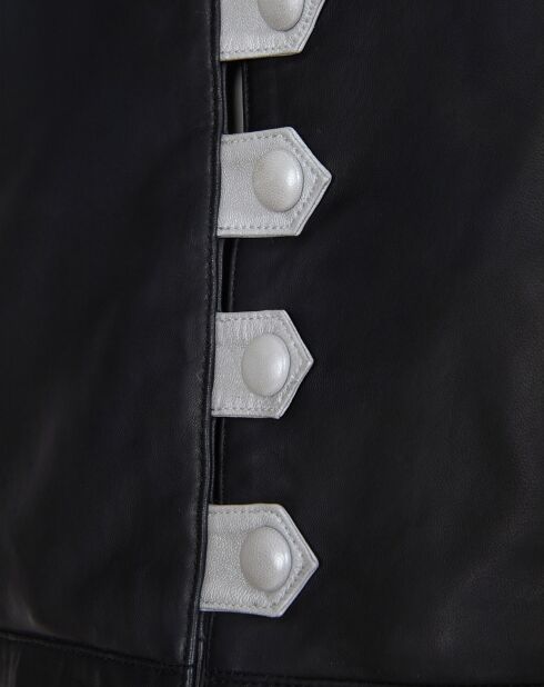 Blouson en Cuir d'Agneau Brima noir