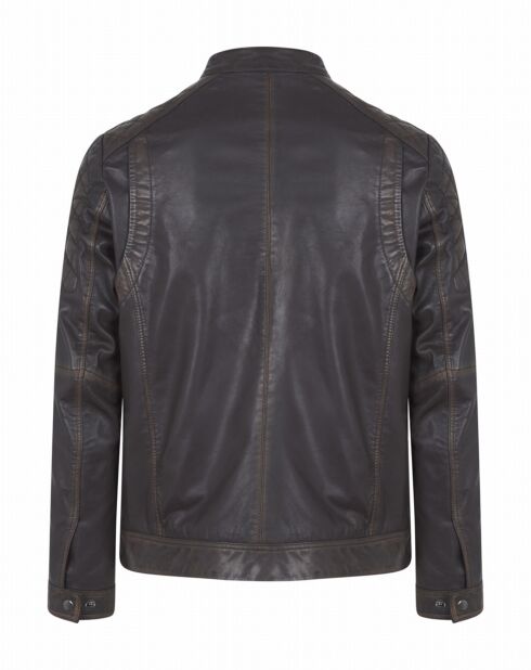 Blouson en Cuir d'Agneau Bromont mocha