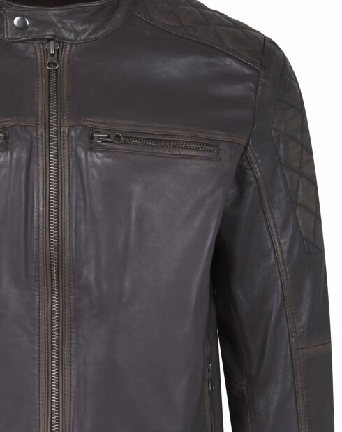 Blouson en Cuir d'Agneau Bromont mocha