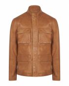 Veste en Cuir d'Agneau Casselman camel