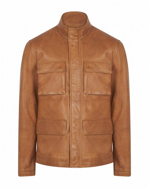 Veste en Cuir d'Agneau Casselman camel