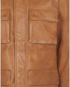 Veste en Cuir d'Agneau Casselman camel