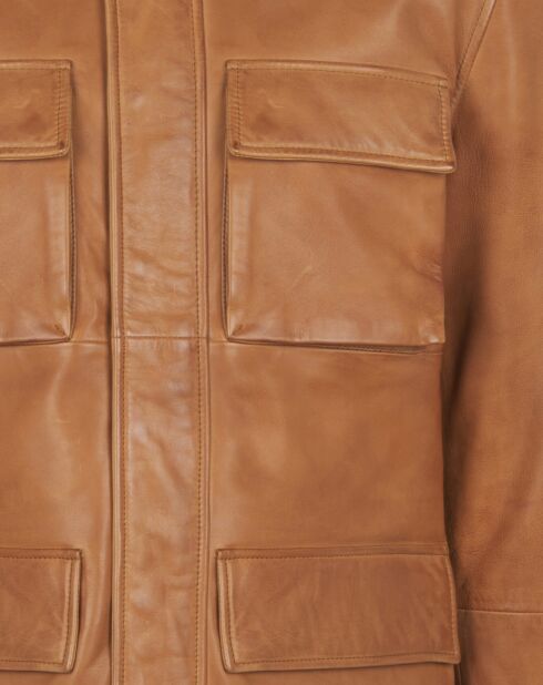 Veste en Cuir d'Agneau Casselman camel