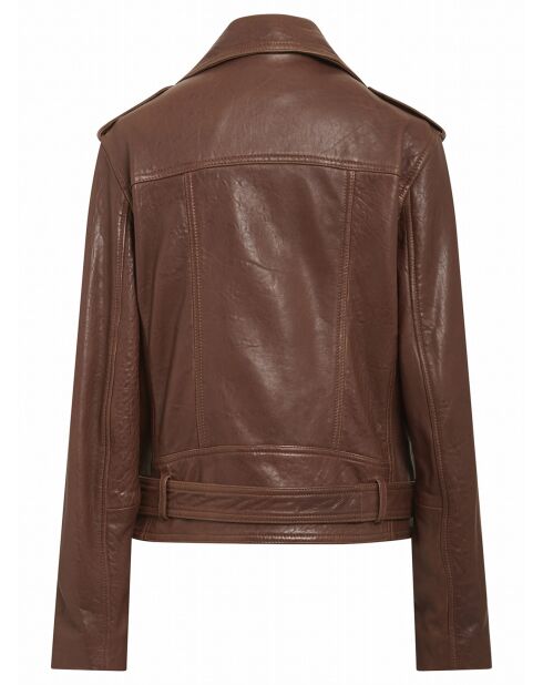 Blouson en Cuir d'Agneau Cleopa noisette