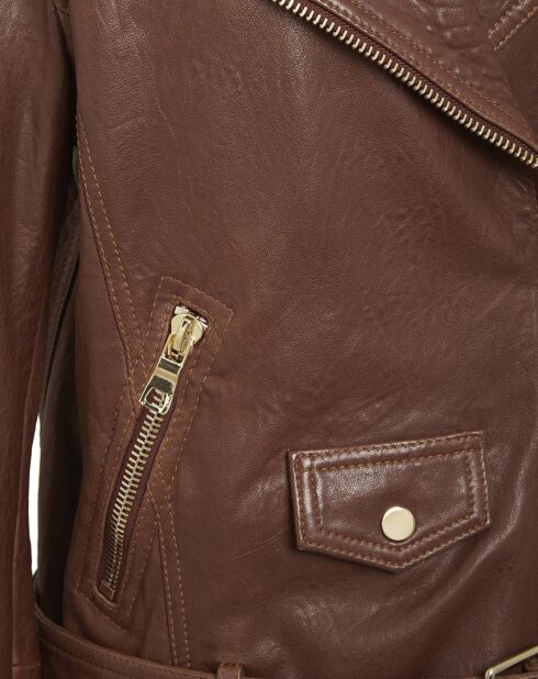 Blouson en Cuir d'Agneau Cleopa noisette