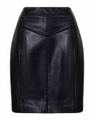 Jupe en Cuir d'Agneau Clever noire