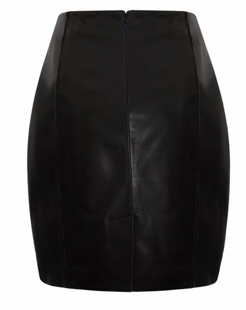 Jupe en Cuir d'Agneau Clever noire