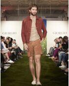 Blouson en Velours de Cuir de Chèvre Cortez paprika