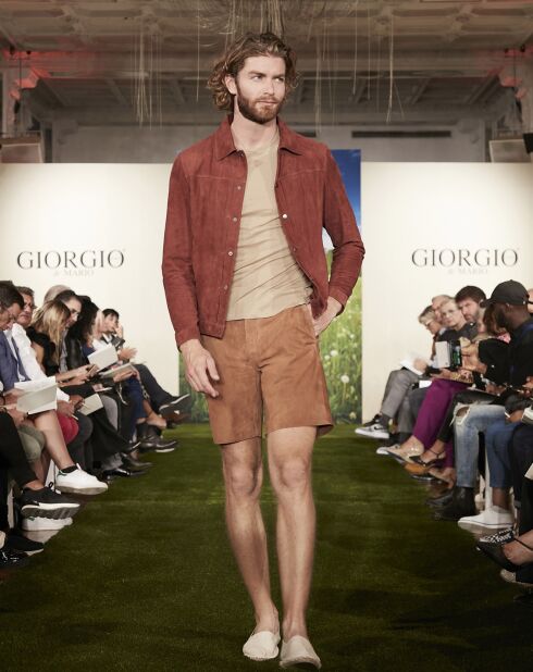 Blouson en Velours de Cuir de Chèvre Cortez paprika