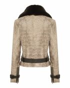 Blouson en Cuir d'Agneau Danka beige/marron