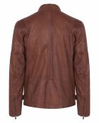 Blouson en Cuir d'Agneau Delson cognac
