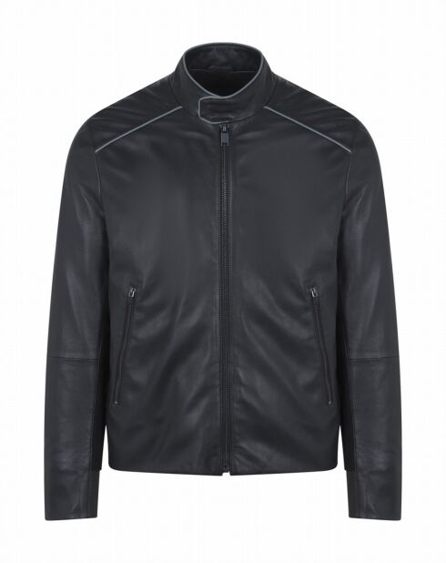 Veste en Cuir d'Agneau Ekwan noire