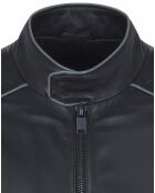 Veste en Cuir d'Agneau Ekwan noire