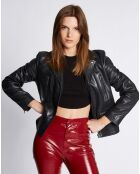 Blouson en Cuir d'Agneau Galina noir