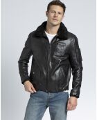 Blouson en Cuir d'Agneau Howard noir
