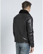 Blouson en Cuir d'Agneau Howard noir
