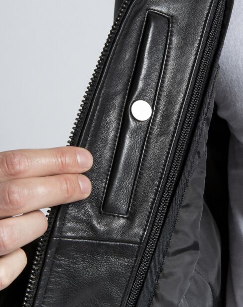 Blouson en Cuir d'Agneau Howard noir