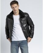 Blouson en Cuir d'Agneau Howard noir