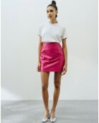 Jupe en Cuir d'Agneau Kenzane fuchsia