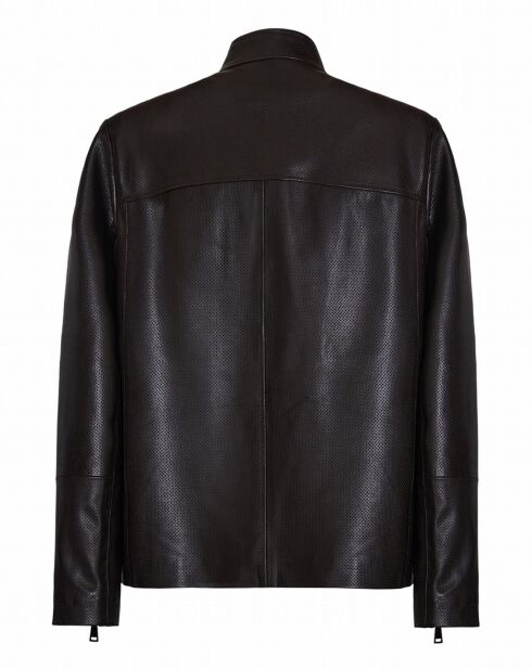 Blouson en Cuir d'Agneau Lino Perf marron