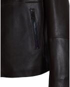 Blouson en Cuir d'Agneau Lino Perf marron