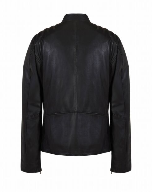 Blouson en Cuir d'Agneau Mathias noir