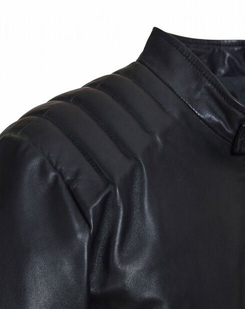 Blouson en Cuir d'Agneau Mathias noir
