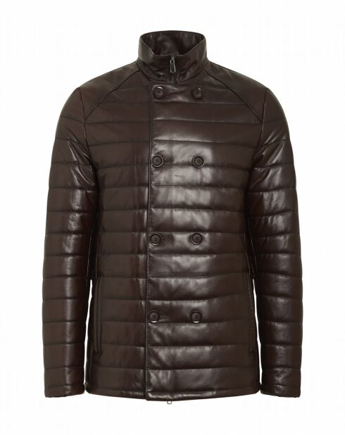 Veste en Cuir d'Agneau Raoulo nutella