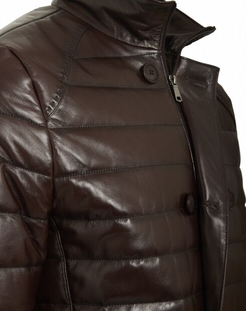 Veste en Cuir d'Agneau Raoulo nutella