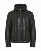 Blouson en Cuir d'Agneau Romeri noir