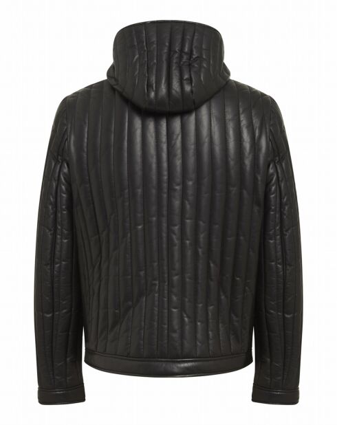 Blouson en Cuir d'Agneau Romeri noir