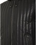 Blouson en Cuir d'Agneau Romeri noir