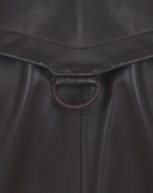 Veste 3/4 en Cuir d'Agneau Sarnia chocolat