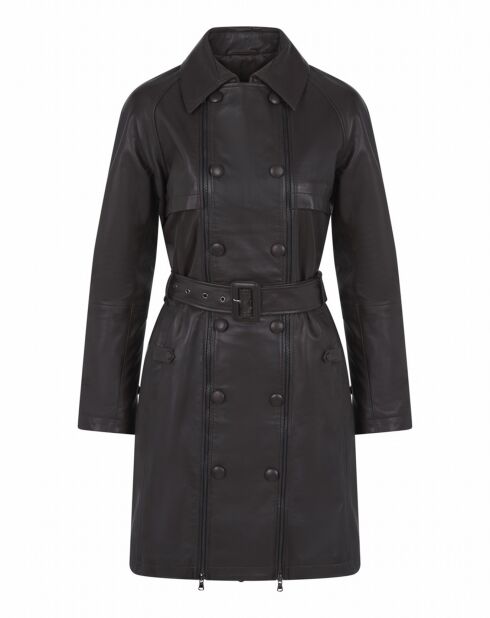 Veste 3/4 en Cuir d'Agneau Sarnia chocolat