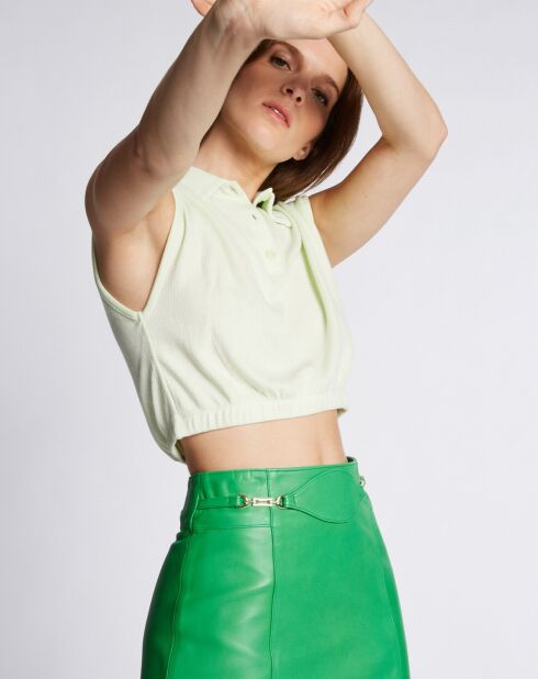 Jupe en Cuir d'Agneau Uta Waxy prairie