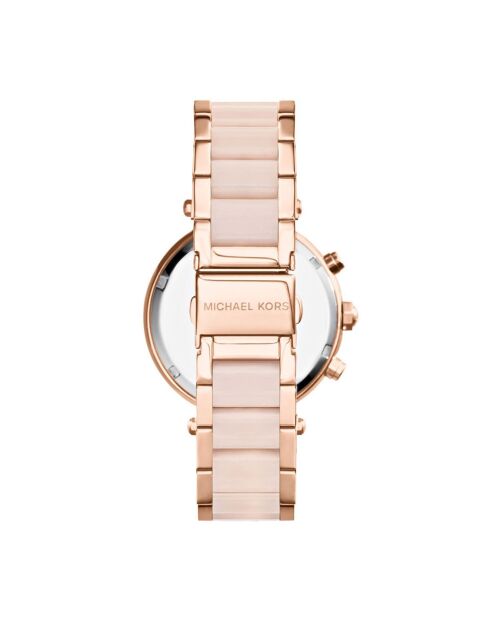 Montre Femme en Acier & PVC rose doré