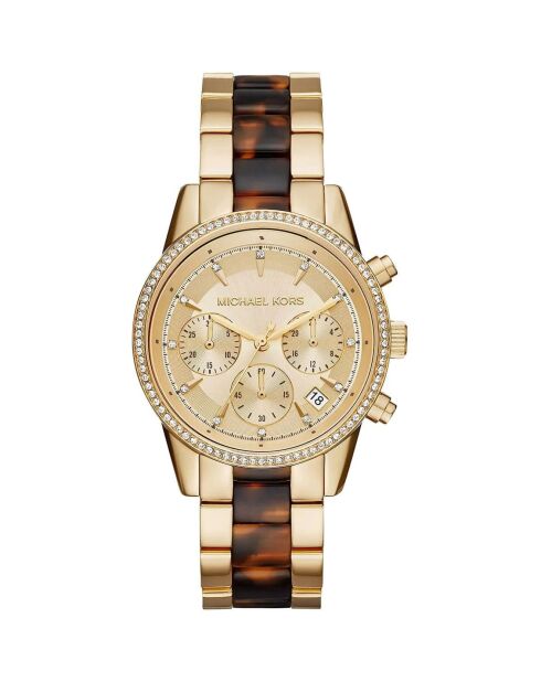 Montre Femme en Acier doré/marron