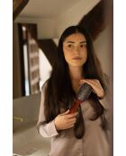 Brosse à cheveux en bois et poils de sanglier marron