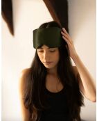 Masque enveloppant Pillow 100% Soie Lovia vert kaki